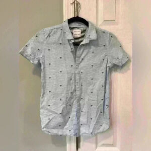 Cactus Boys size 11/12 Button down short sleeve shirt with palm tree print